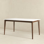 Lindsey Mid-Century Modern Solid Wood Dining Table