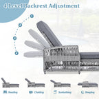 GO 2 Pieces Long Reclining Chaise Lounge Set
