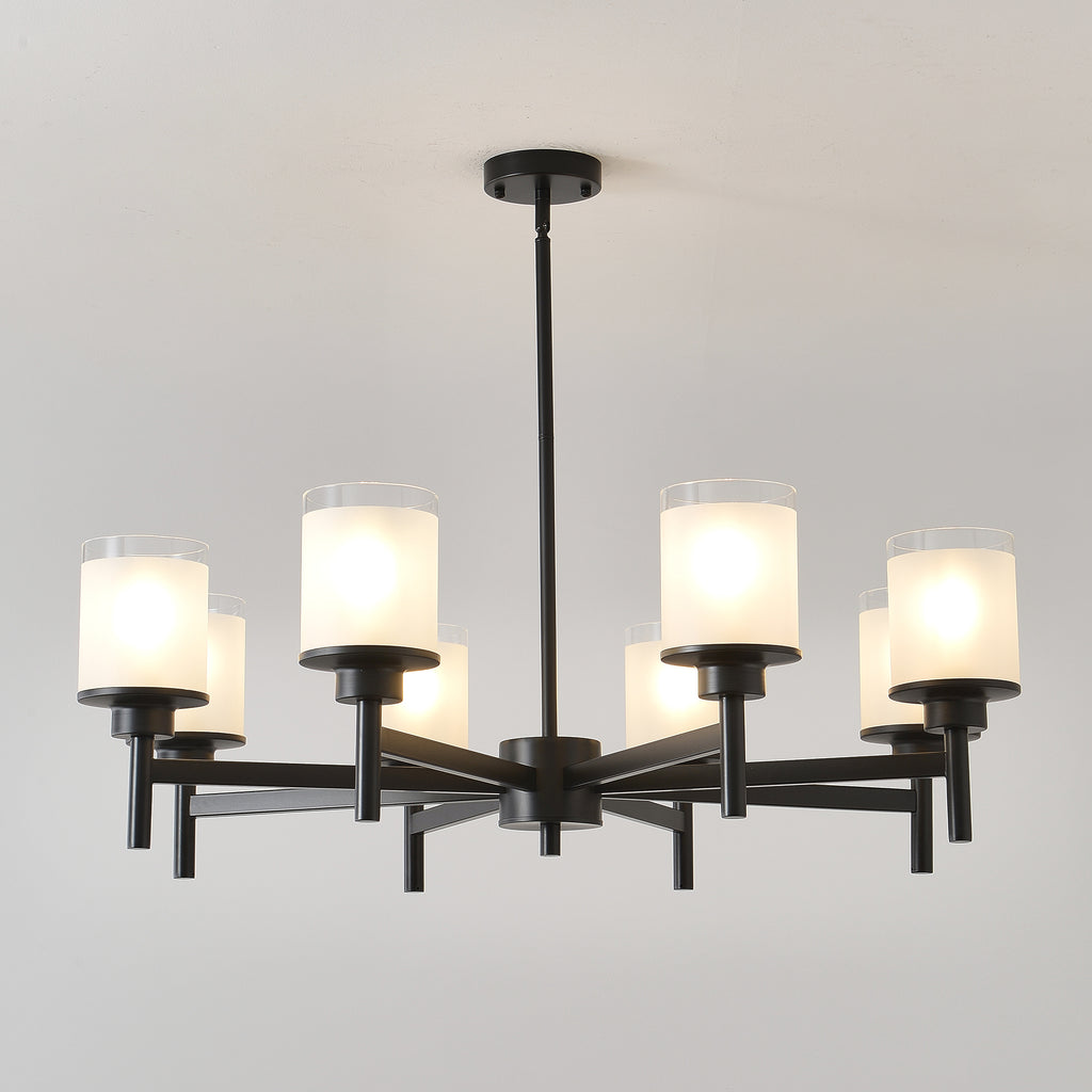 8-Light Frosted Glass Farmhouse Chandelier