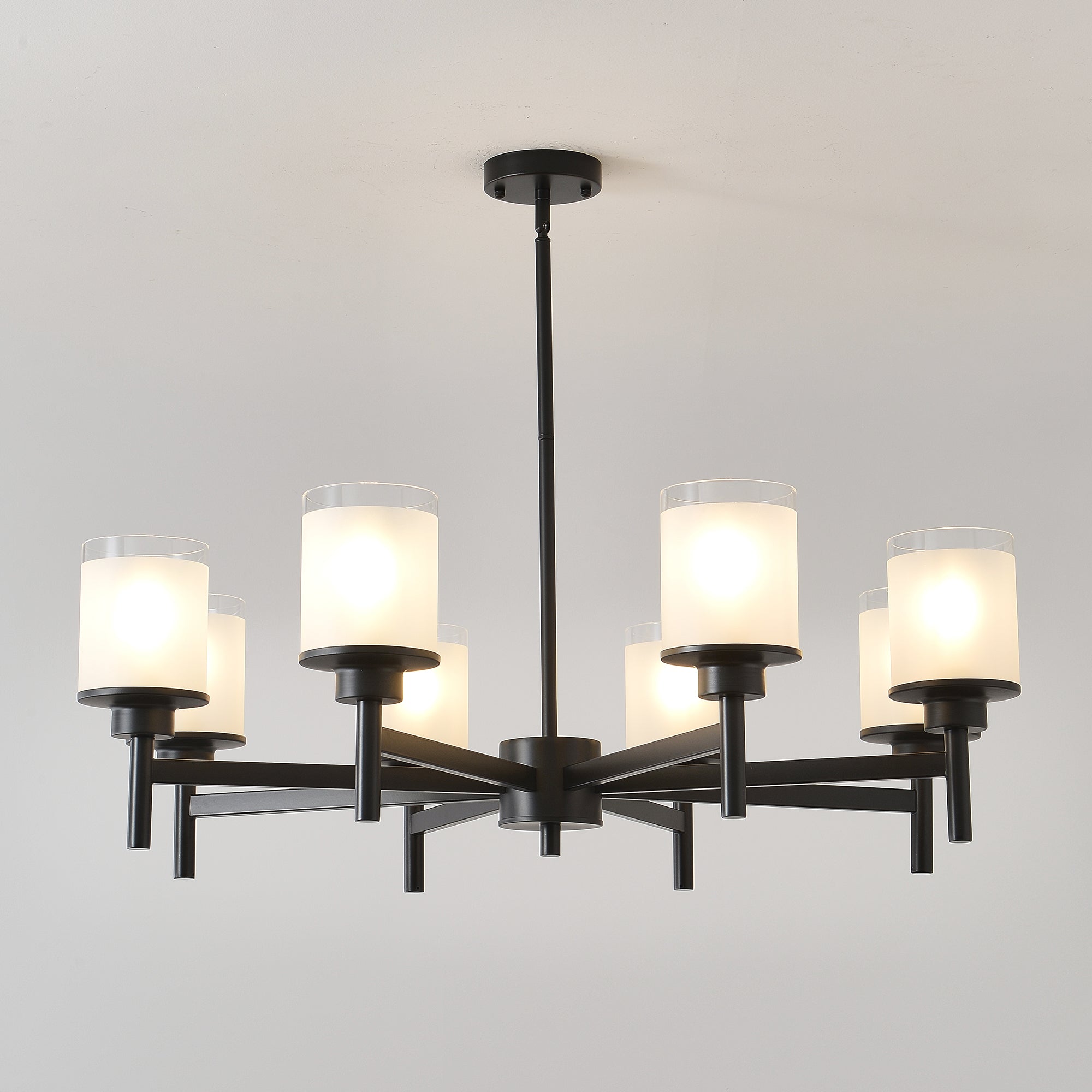 8-Light Frosted Glass Farmhouse Chandelier