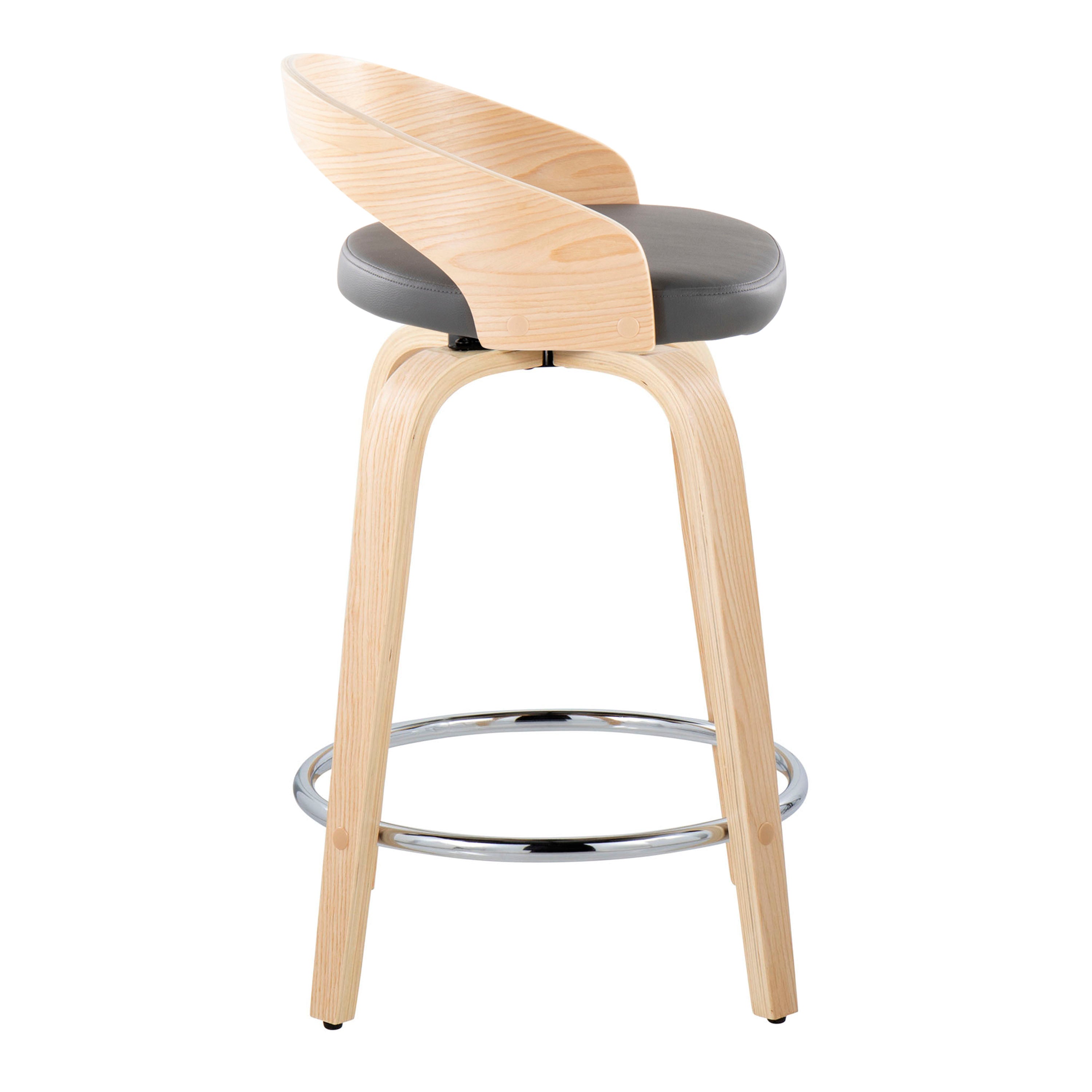 Contemporary Fixed-Height Counter Stool with Swivel