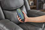 Grey Air Leather Recliner Chair With Vibration And Heating