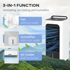 HOMCOM 26" Evaporative Air Cooler with Ice Packs