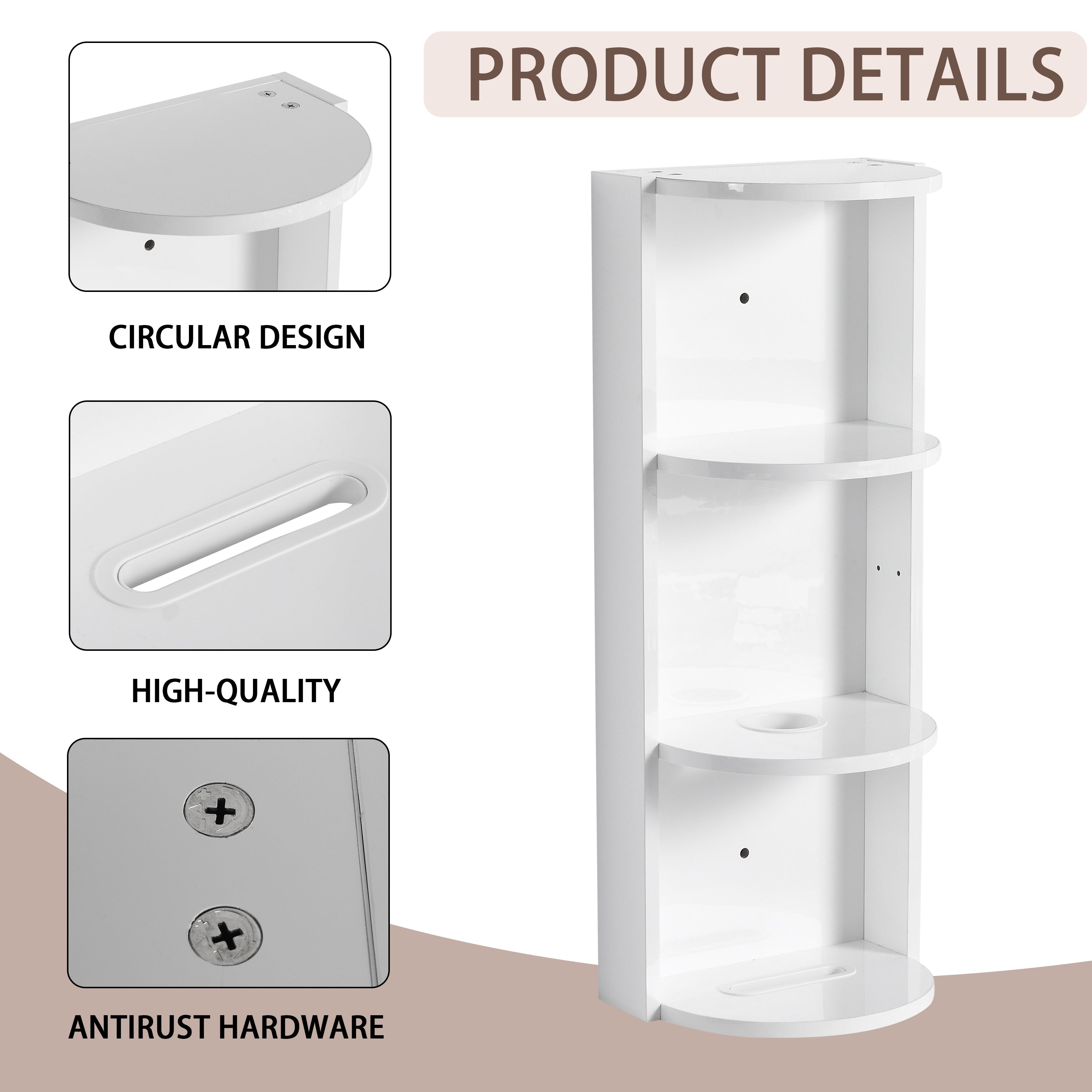 12" Bathroom Wall-Mounted Storage Rack