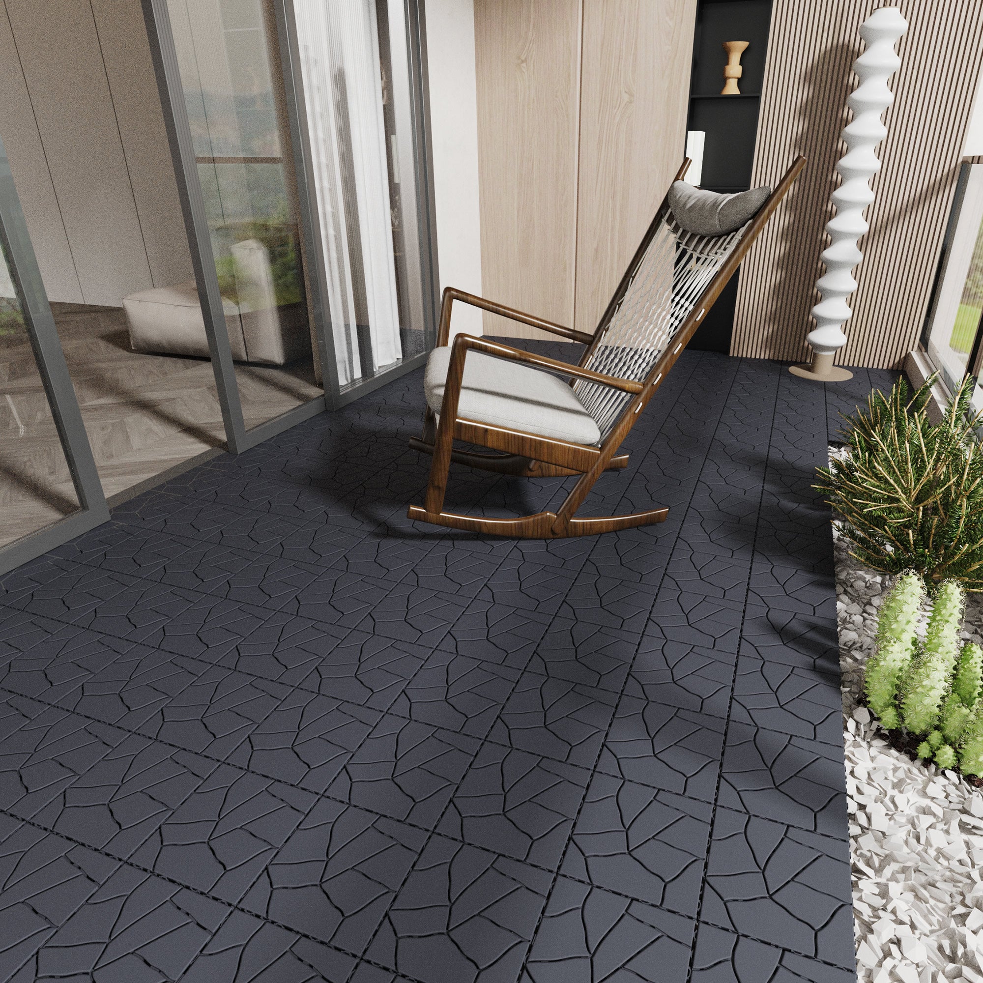 Stone Style 12" Patio Deck Tiles