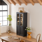 74.5''H Ash Wood Grain Display Cabinet