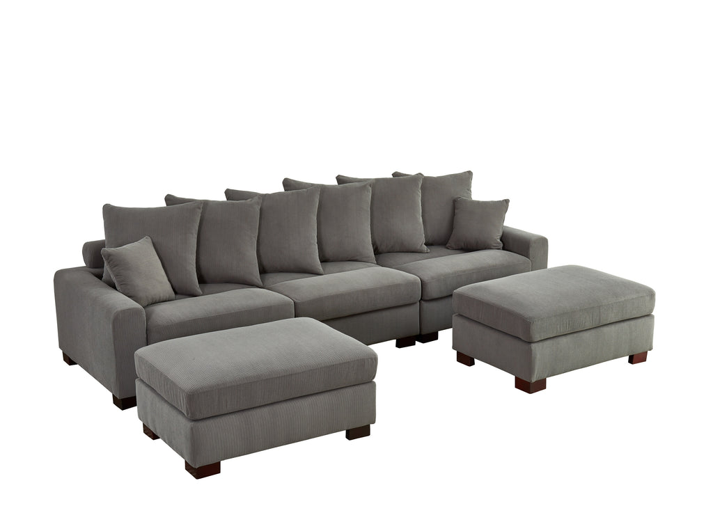 Modular Sectional Sofa - 5 Seater Oversized Convertible L & U Shaped Couch