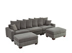 Modular Sectional Sofa - 5 Seater Oversized Convertible L & U Shaped Couch