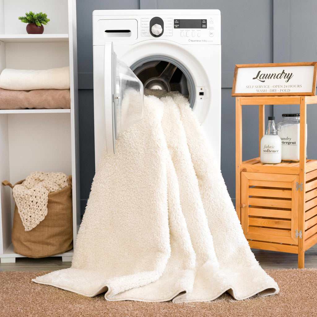 Judy White Washable Area Rug - Clearance