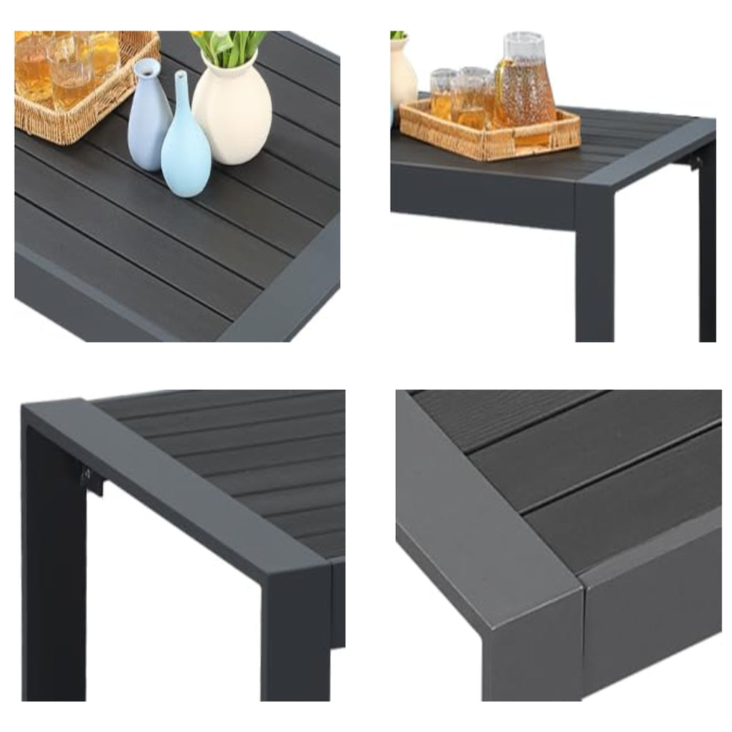 Modern 43" All-Weather Aluminum Patio Coffee Table