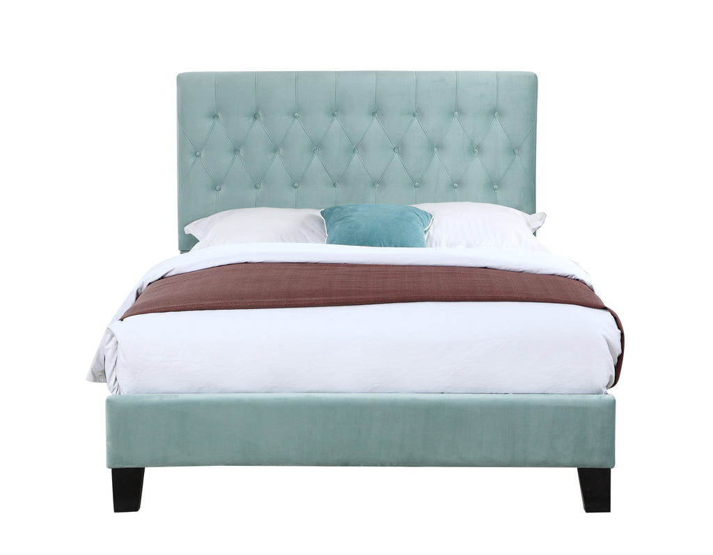 Blue Full Upholstered Bed