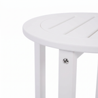 White HDPE Outdoor Side Table - 16 in. Round All-Weather Patio End Table