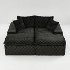 Black Turtle Velvet Double Chaise Lounge
