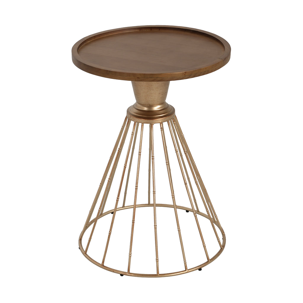 Hollow Edge Retro Art Pine Side Table, Antique