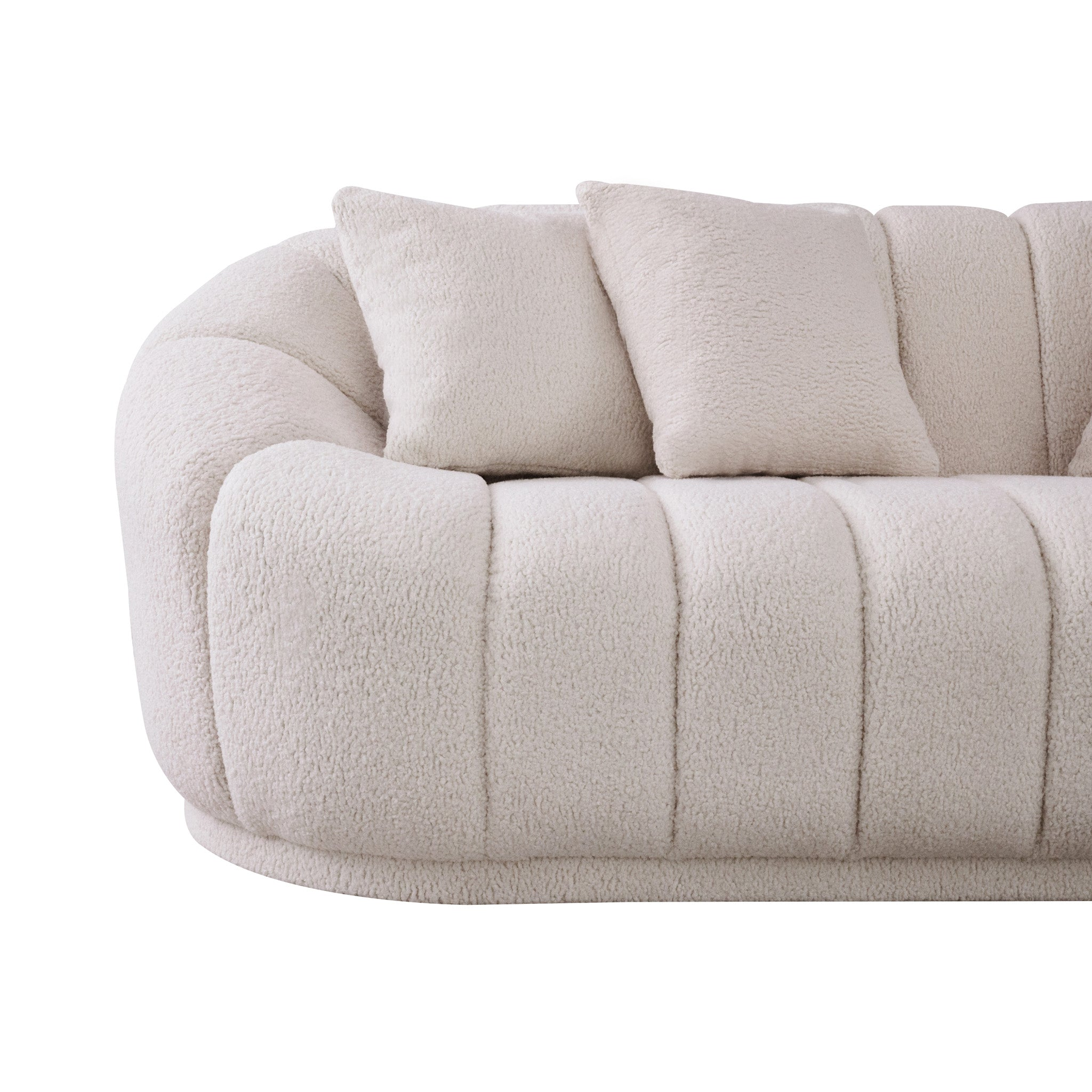 Maximilian Modern Japandi Style Tight Back Boucle Couch