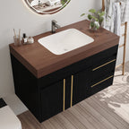 36" Floating Bathroom Vanity with Ceramic Sink and Faux Marble Top