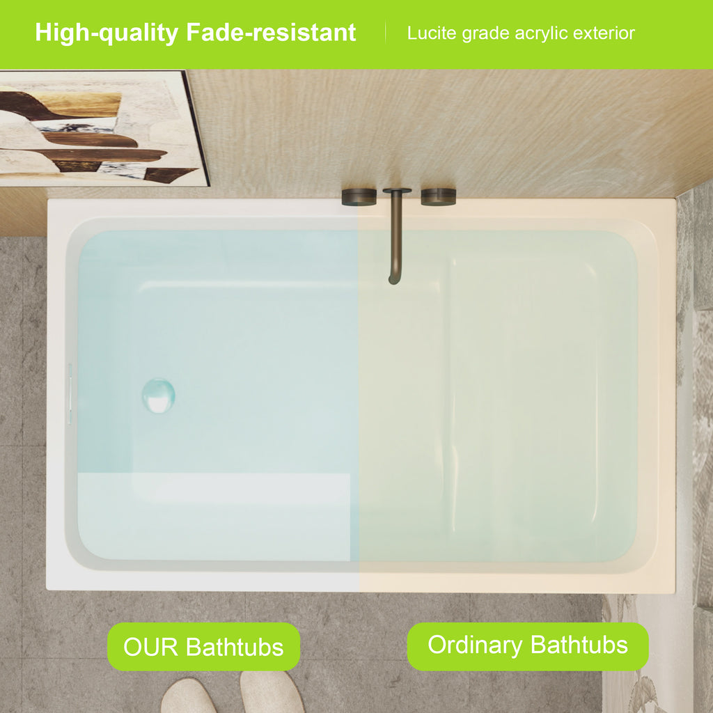43" Acrylic Freestanding Bathtub with Seat