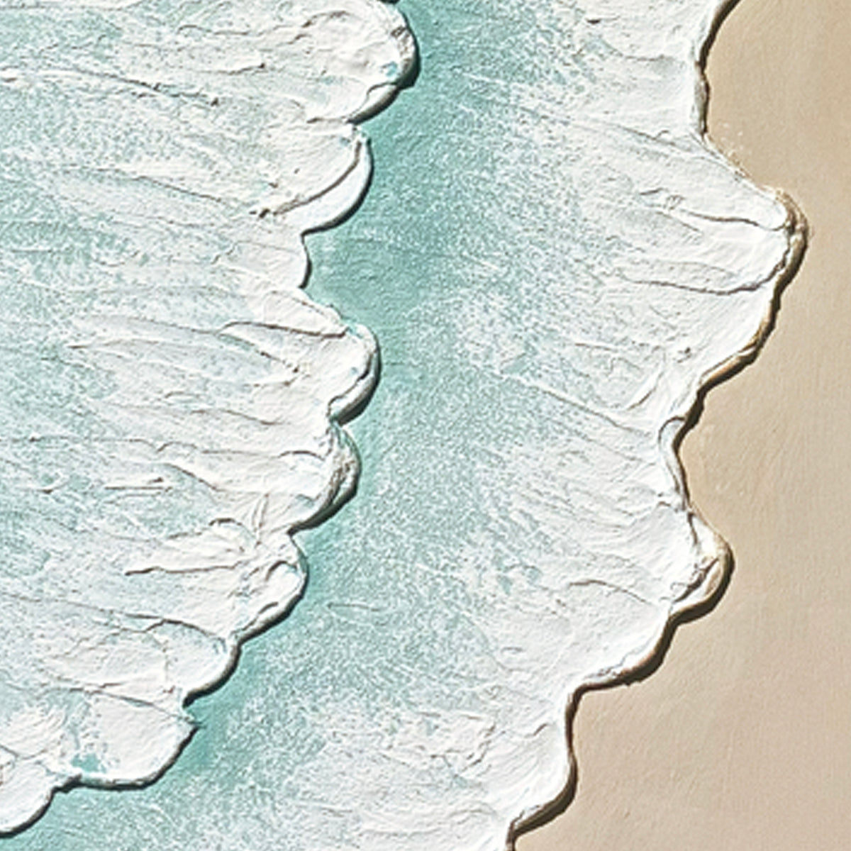 24x32 Set of 2 Framed Ocean Wave Wall Art, Aqua