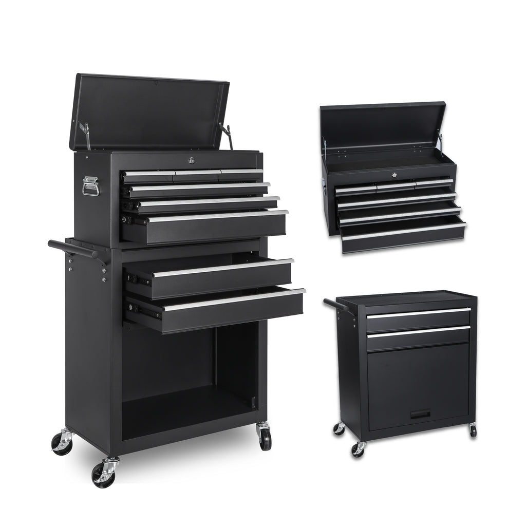 8-Drawer Rolling Tool Storage Cabinet with Detachable Top