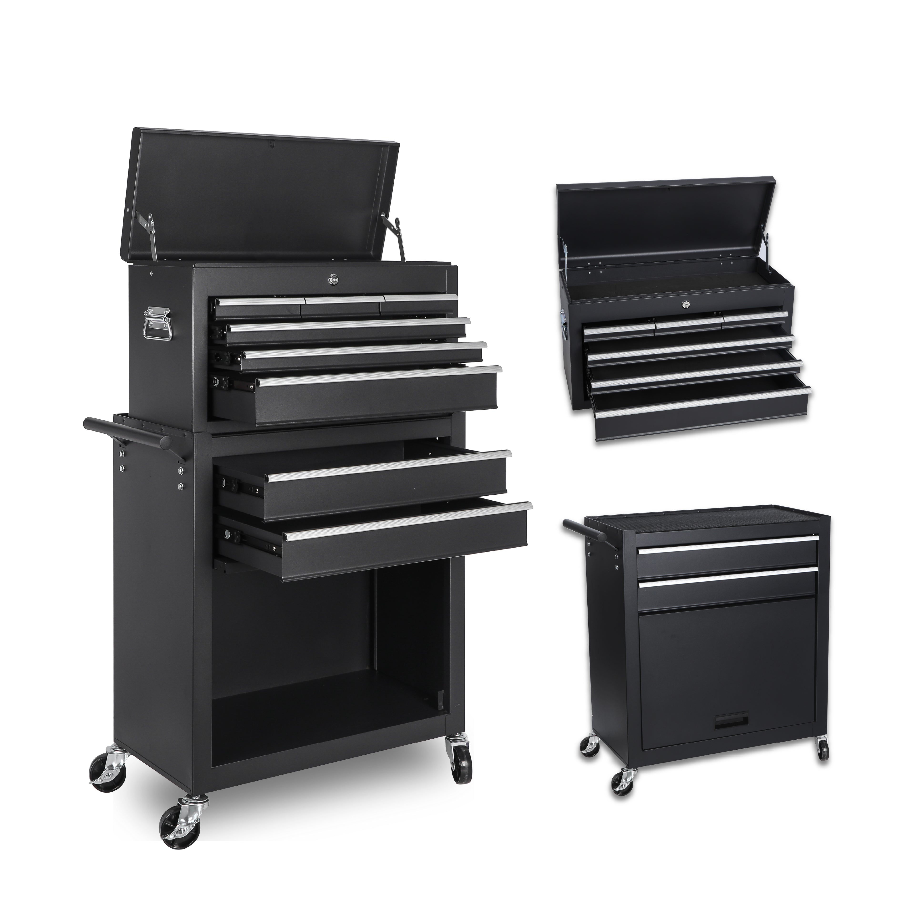 8-Drawer Rolling Tool Storage Cabinet with Detachable Top