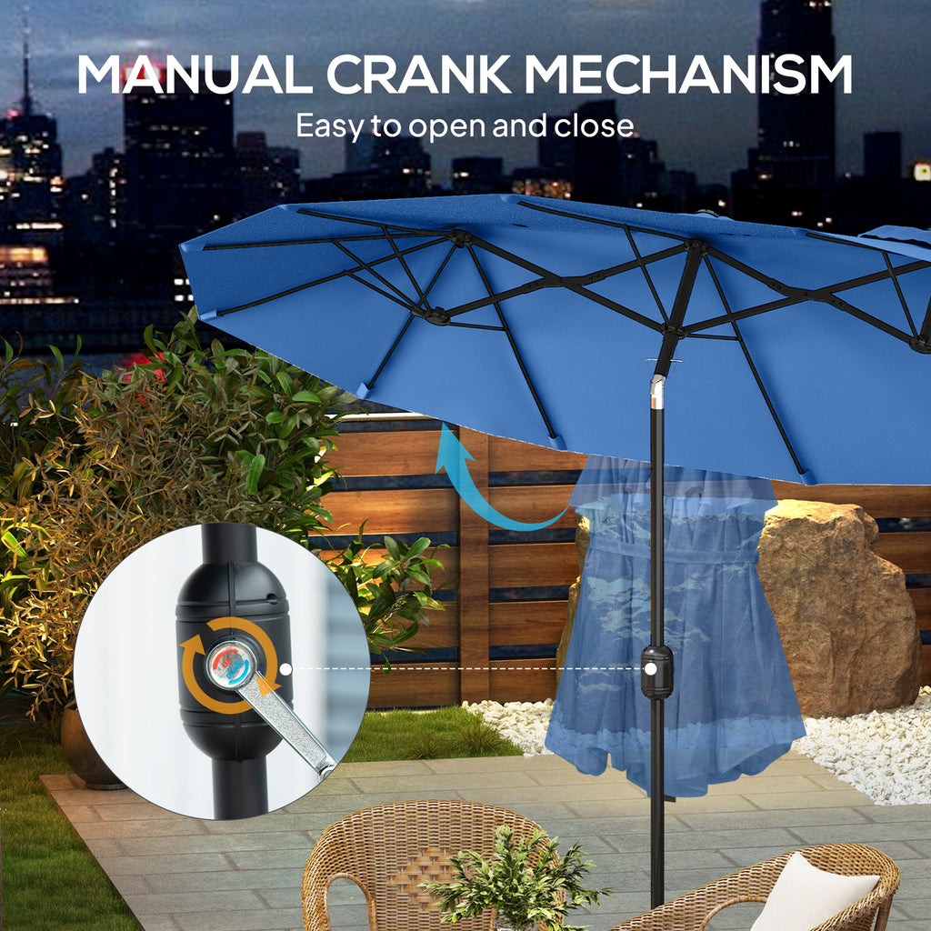 Outsunny 9.5' Double-Sided Patio Umbrella