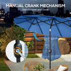 Outsunny 9.5' Double-Sided Patio Umbrella