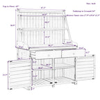 TOPMAX 65-Inch Garden Potting Bench Table