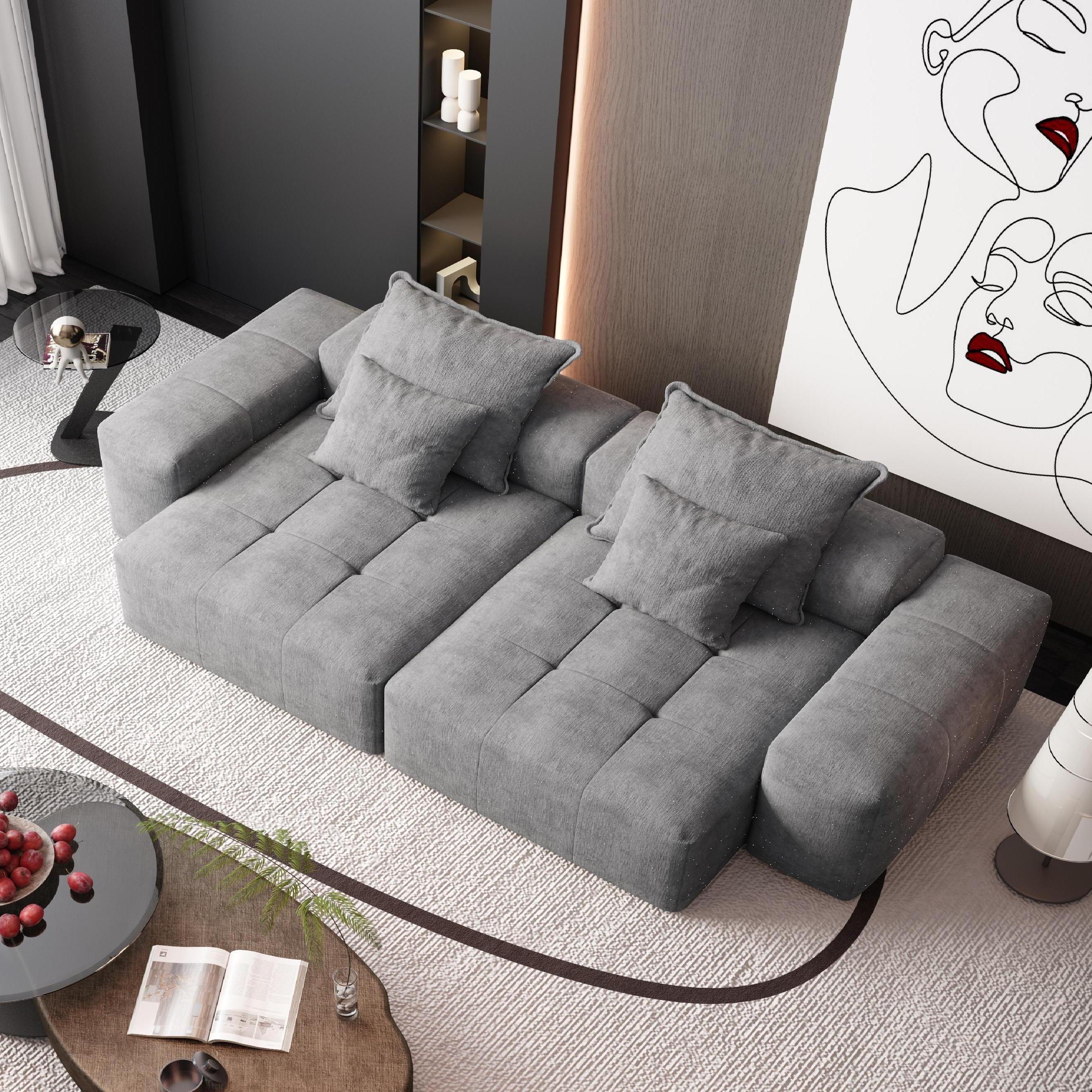 Modern Oversized Modular Sectional Sofa With Chaise Lounge