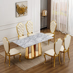 Marble Dining Table for 6 People