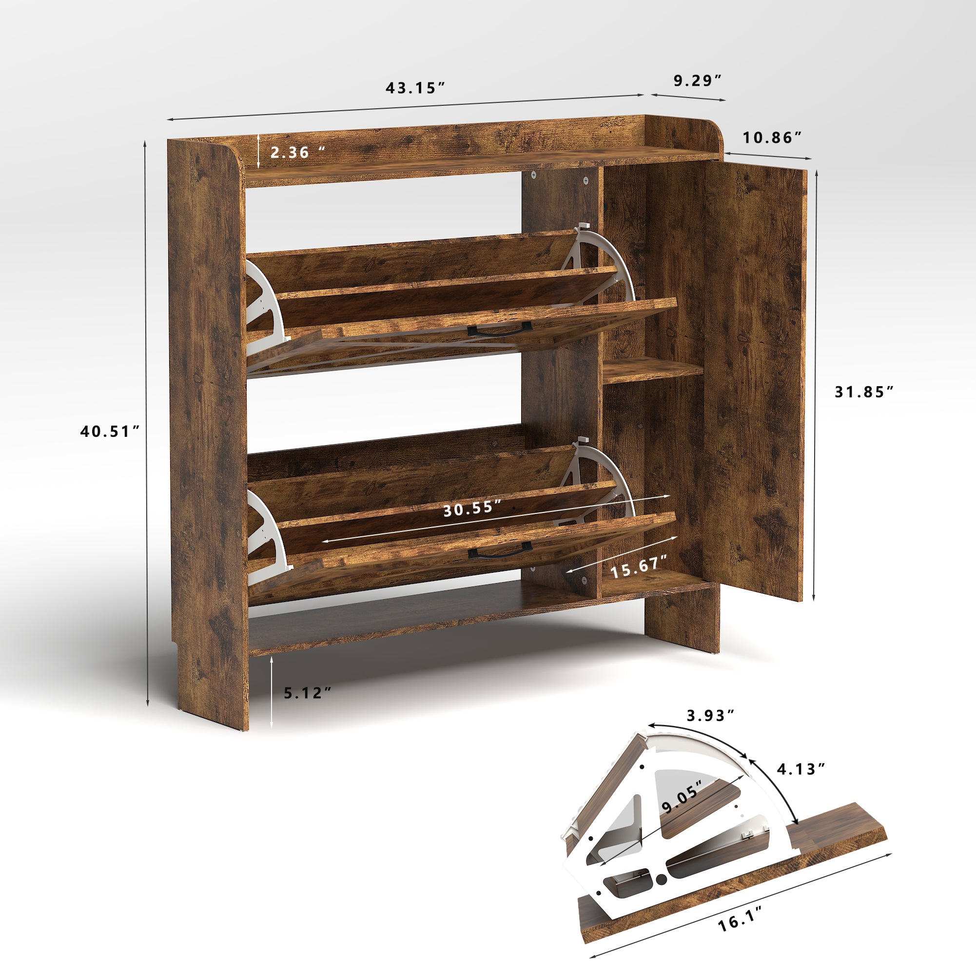 Shoe Storage Cabinet with 2 Flip Drawers