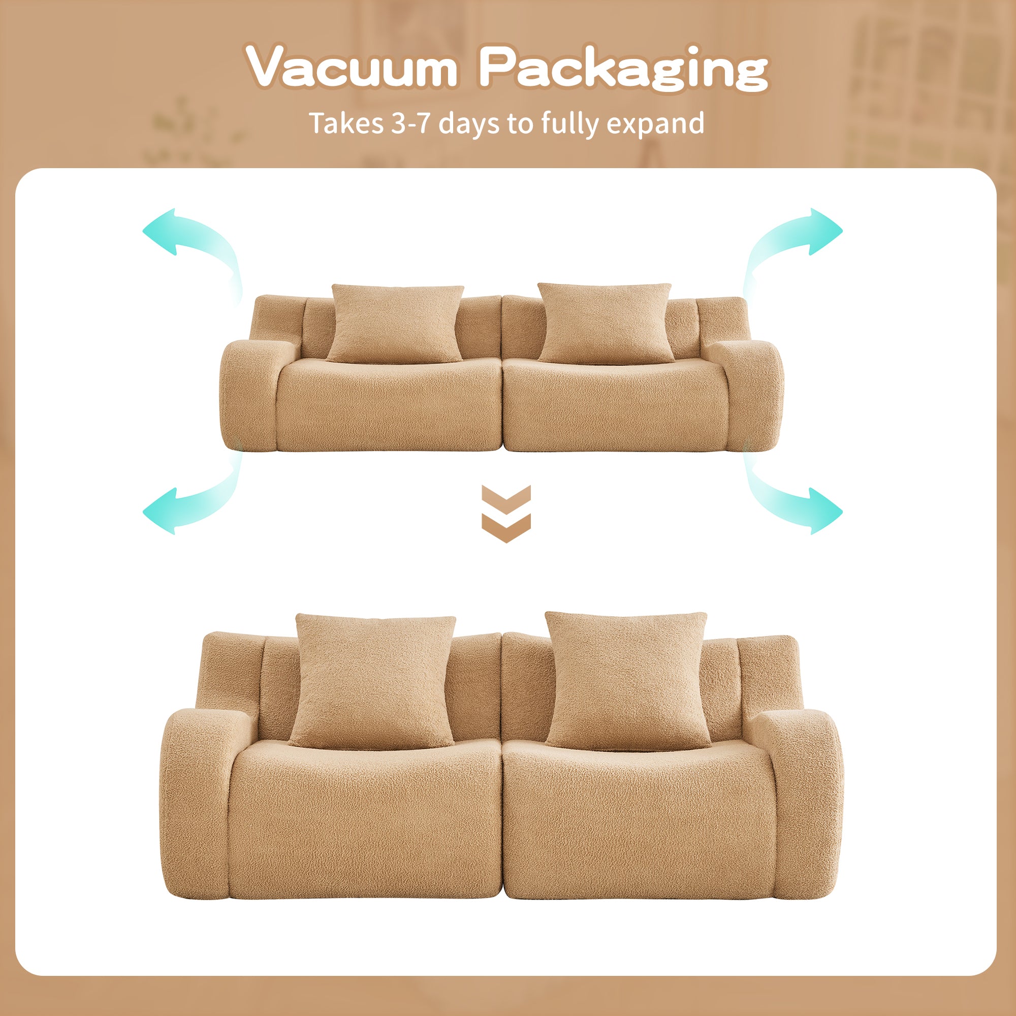 Soft Teddy Fabric Boneless Sofa