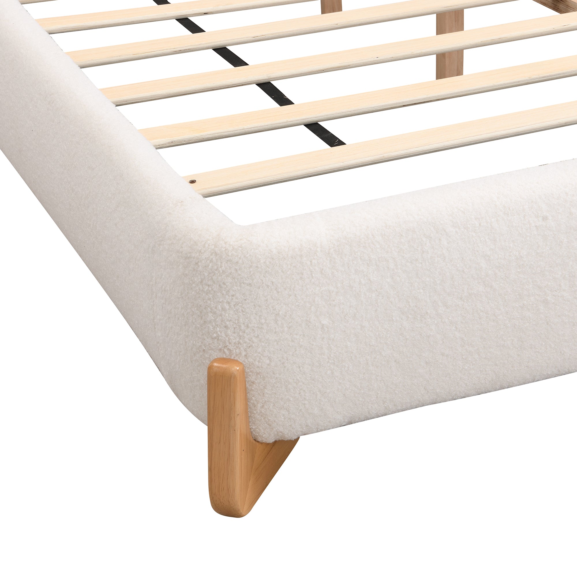 Elegant Boucle Upholstered Bed