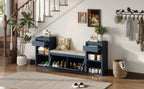 TREXM All-in-One Entryway Storage Bench with Cushion