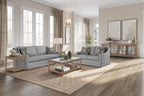 Loveseat With Skirt And Reversable Cushions And 2 Pillows
