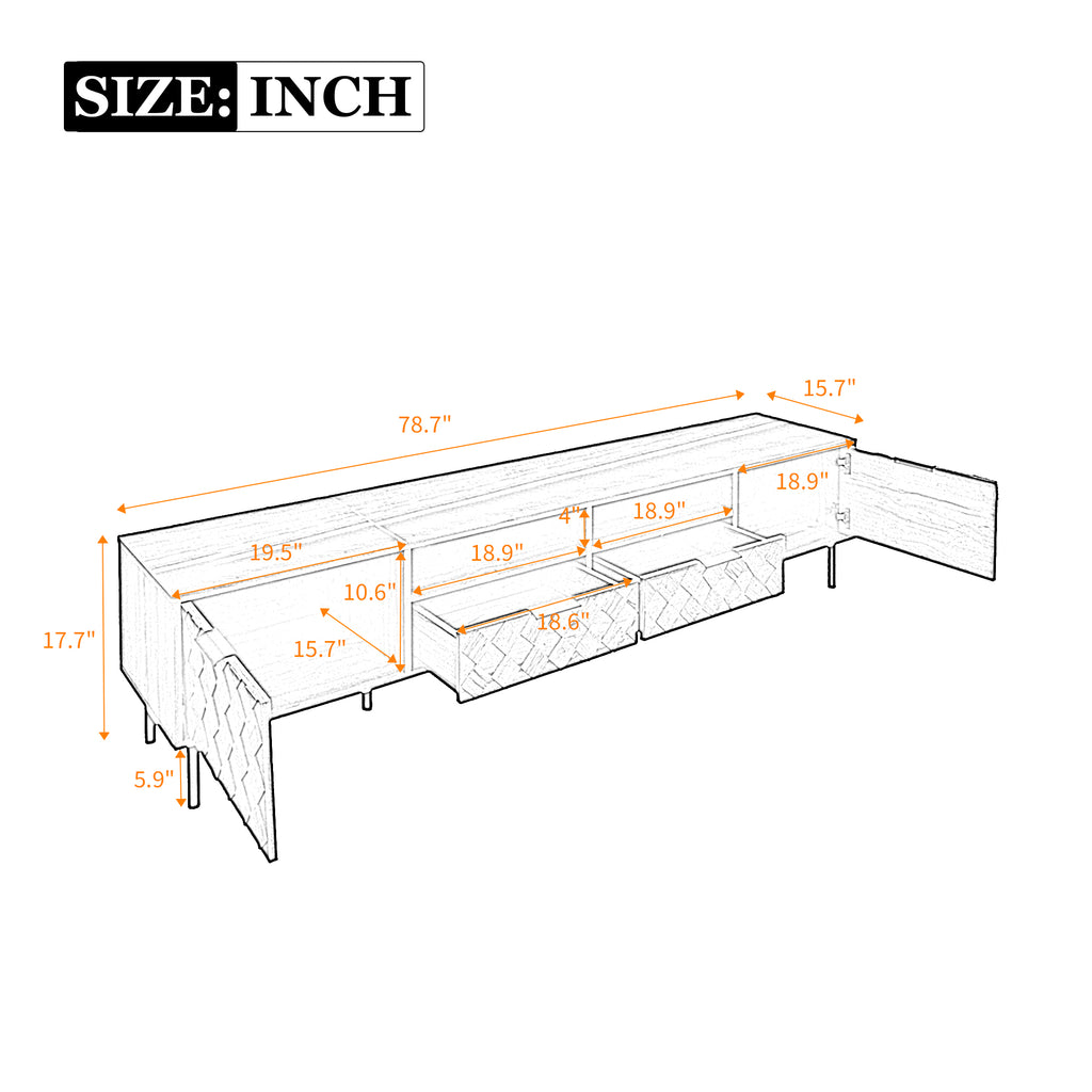 78 Inch Modern TV Stand for TVs Up to 85"