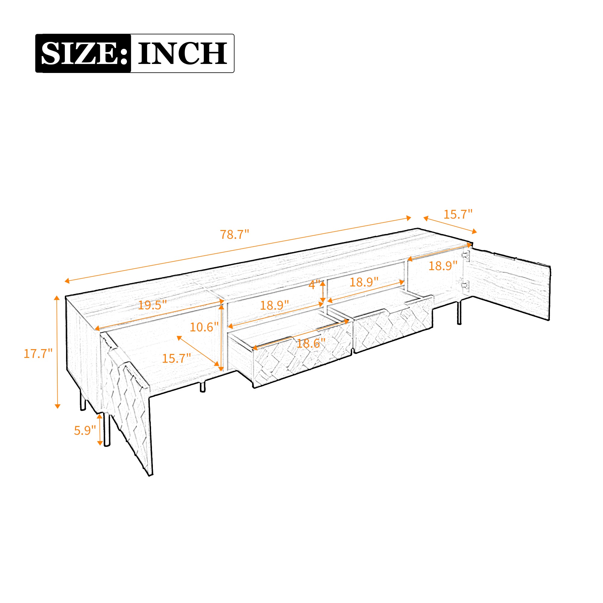 78 Inch Modern TV Stand for TVs Up to 85"