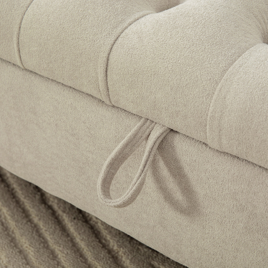 65.75" Wide Modern Upholstered Storage Bench With Double Lids