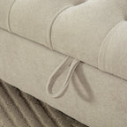 65.75" Wide Modern Upholstered Storage Bench With Double Lids