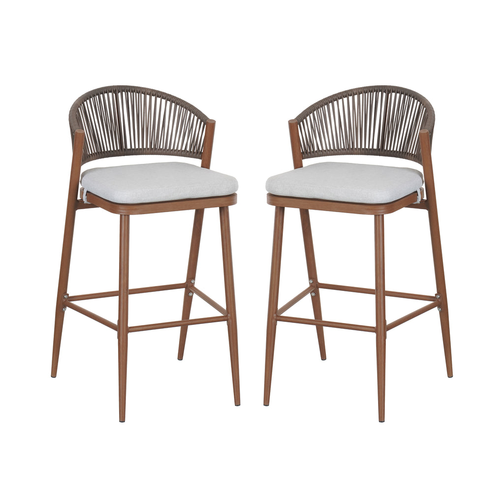 Outdoor 30.25" Seat Height Aluminum Frame Barstools