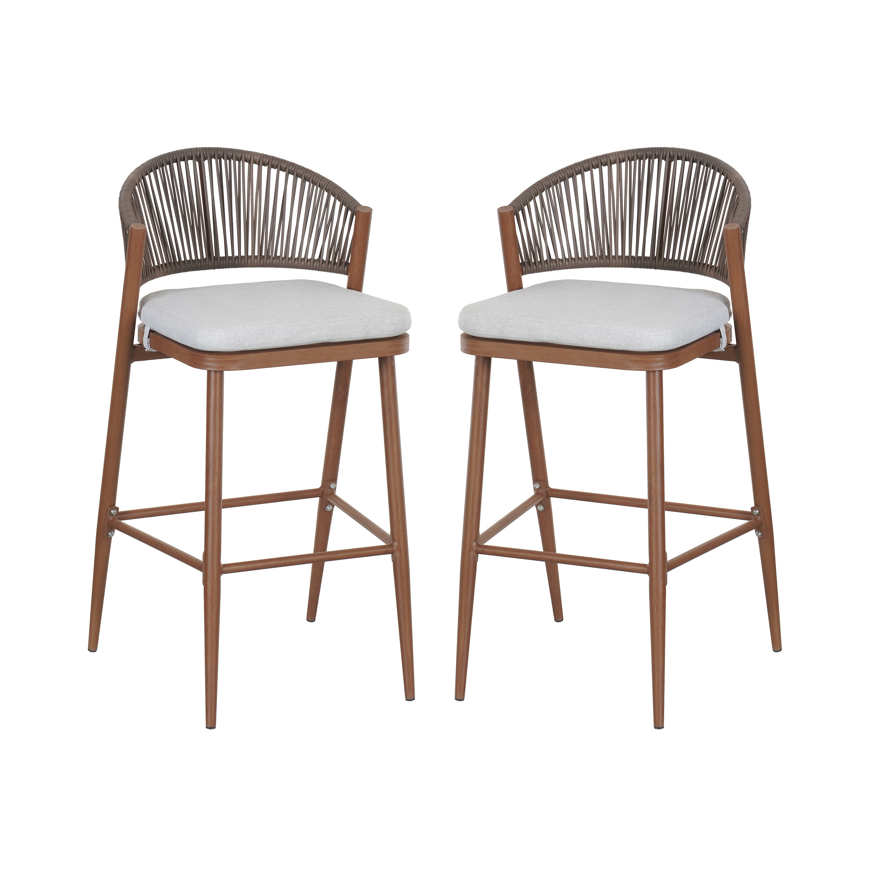 Outdoor 30.25" Seat Height Aluminum Frame Barstools