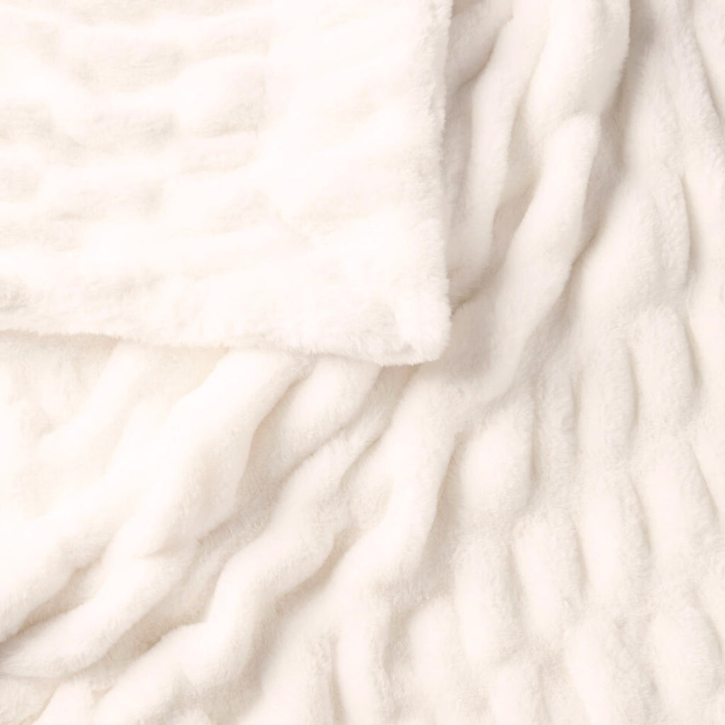 Rippled Faux Fur Throw Blanket