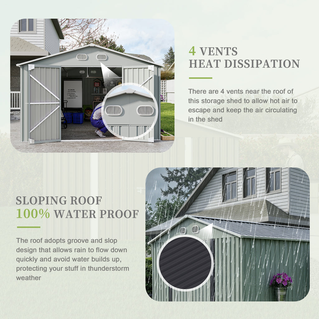 10x12 FT Outdoor Metal Storage Shed