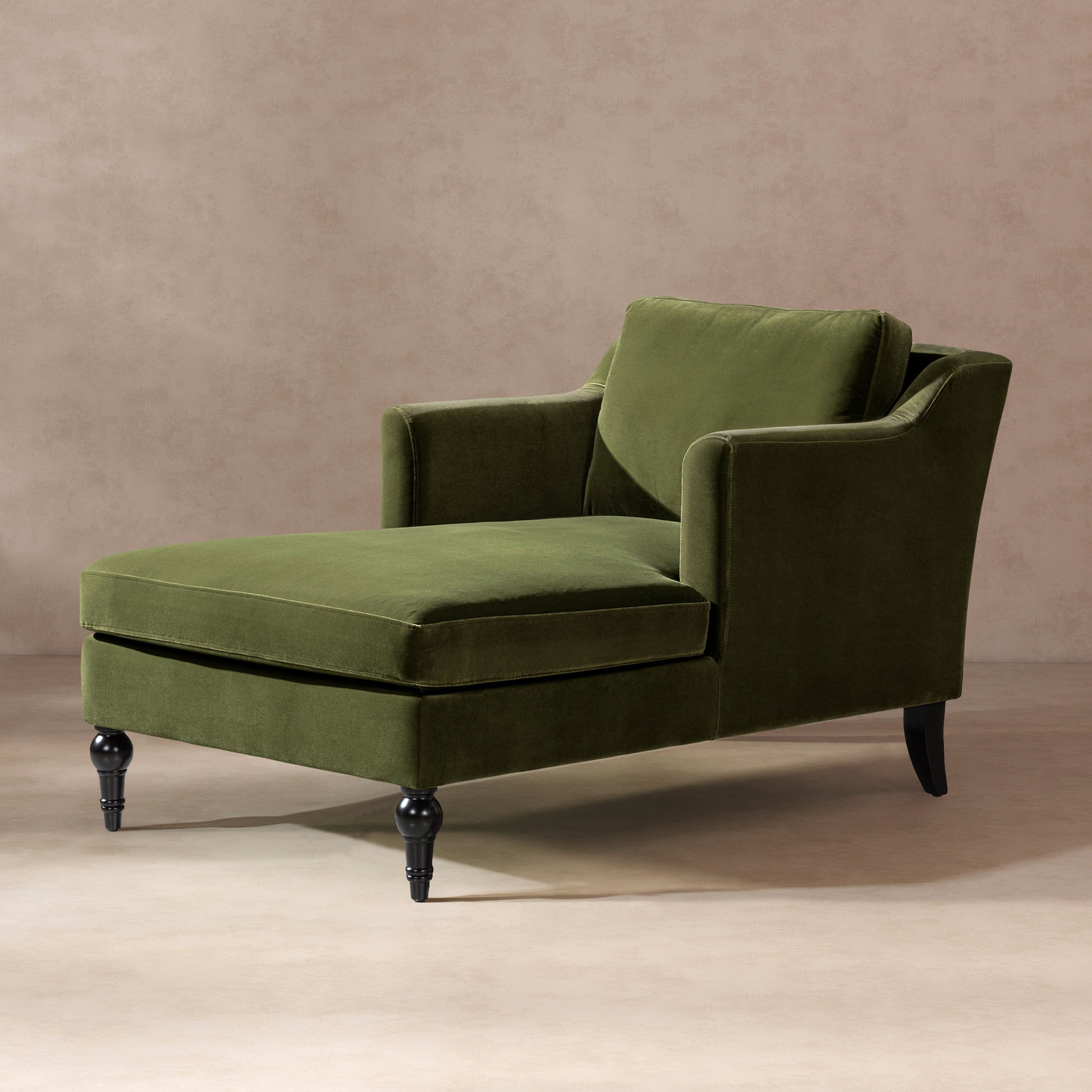 Josephine 60" Upholstered Chaise Lounge, Olive
