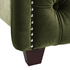 Marcella Upholstered Shelter Headboard Bed Set, Queen, Olive