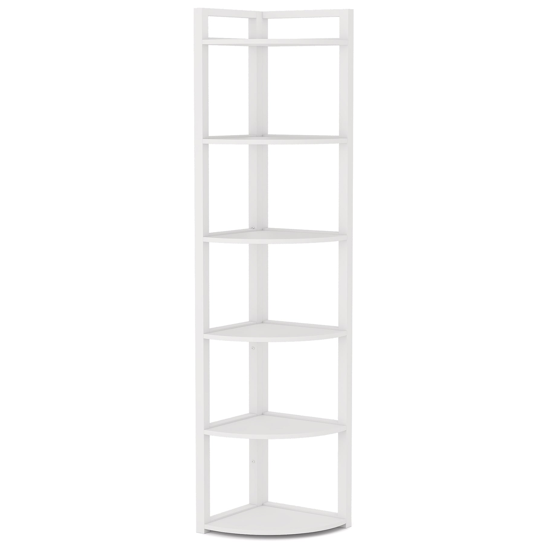 70.87" Tall 6-Tier Rustic Corner Bookshelf