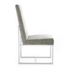 Element Metal Velvet Dining Chair in Steel