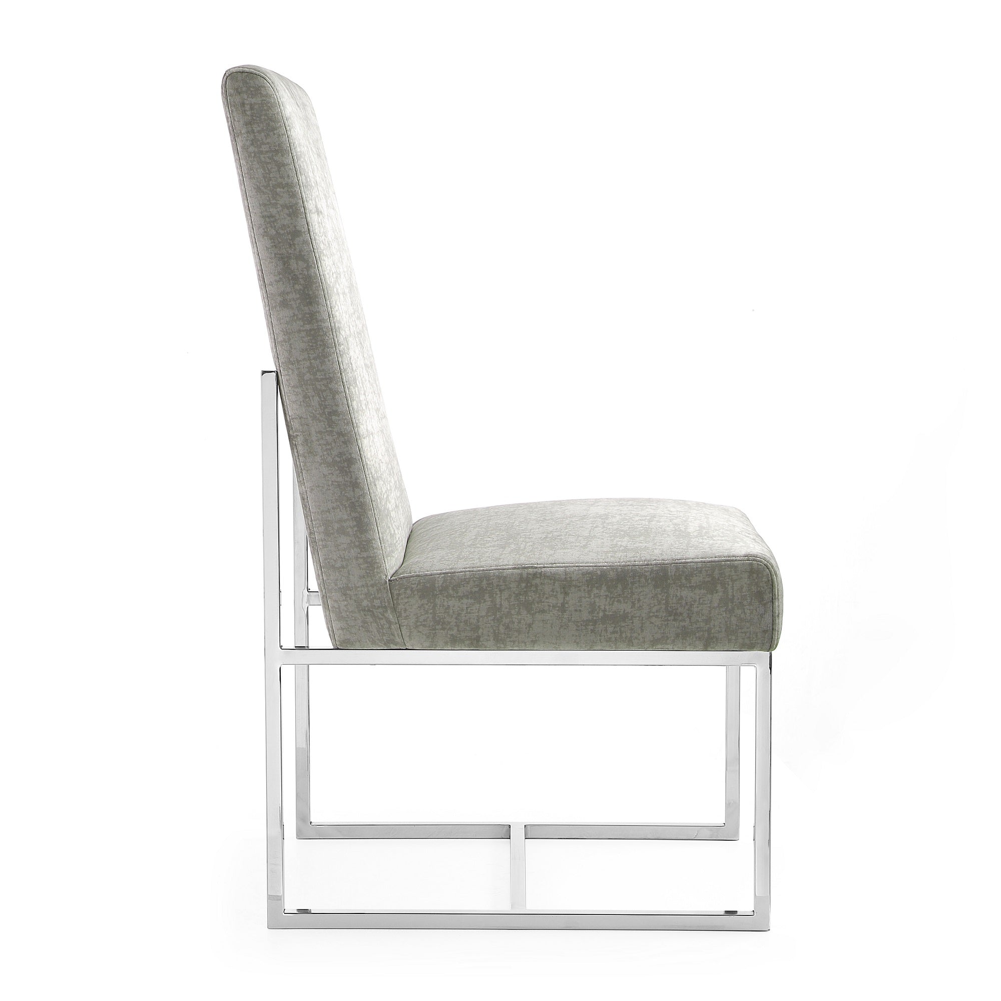 Element Metal Velvet Dining Chair in Steel