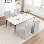 Linen Dining Chairs - Set of 2 Modern Fabric Side Chairs