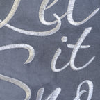 Let It Snow Embroidered Cotton Throw Pillow