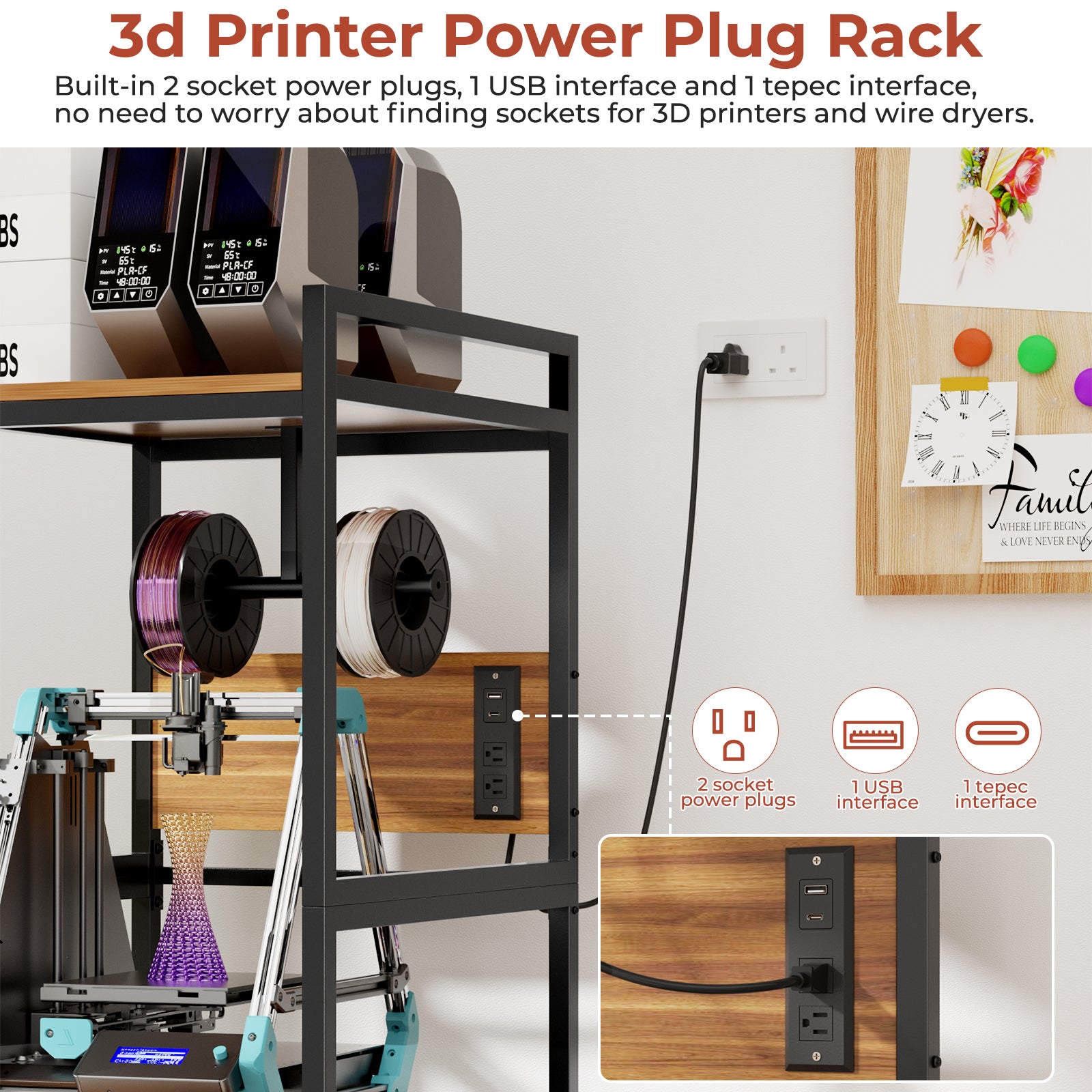 3D Printer Stand with Filament Storage